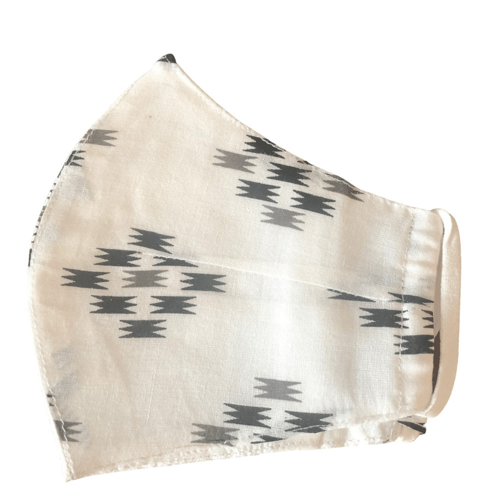 White Ikat Women's Mask